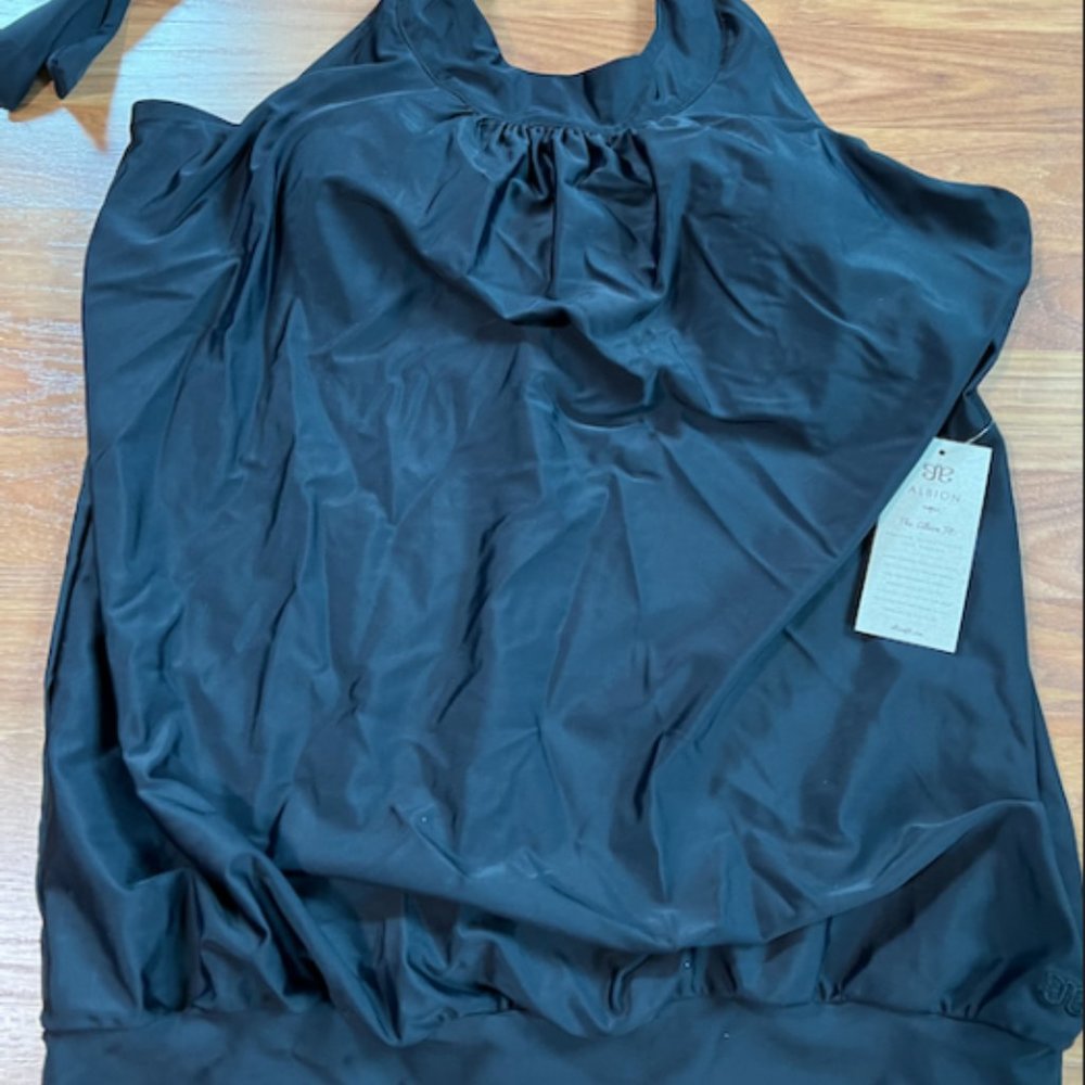NWT Albion Blousy Tankini, Matte Black XXXL